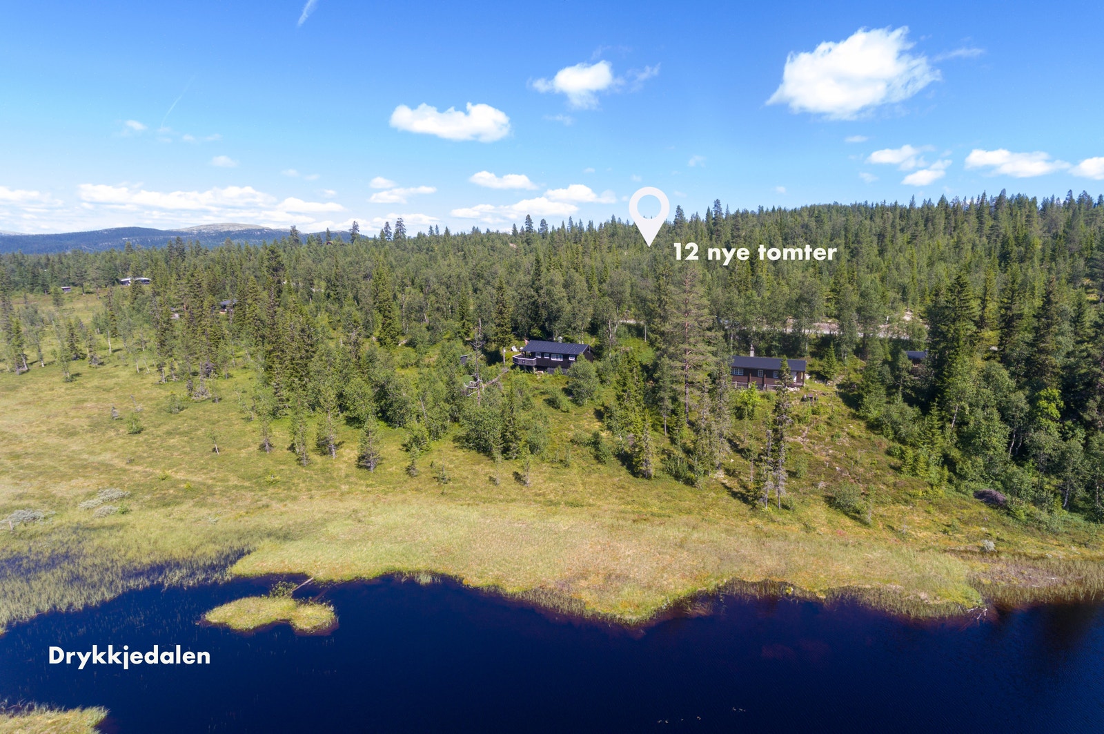 Tomtene i Drykkjeddalen er på romslige 2,5 - 2,9 mål/dekar Galleribilde