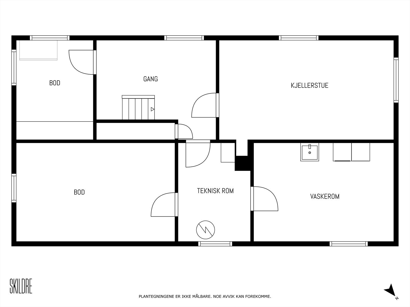 Plantegning kjeller. Galleribilde