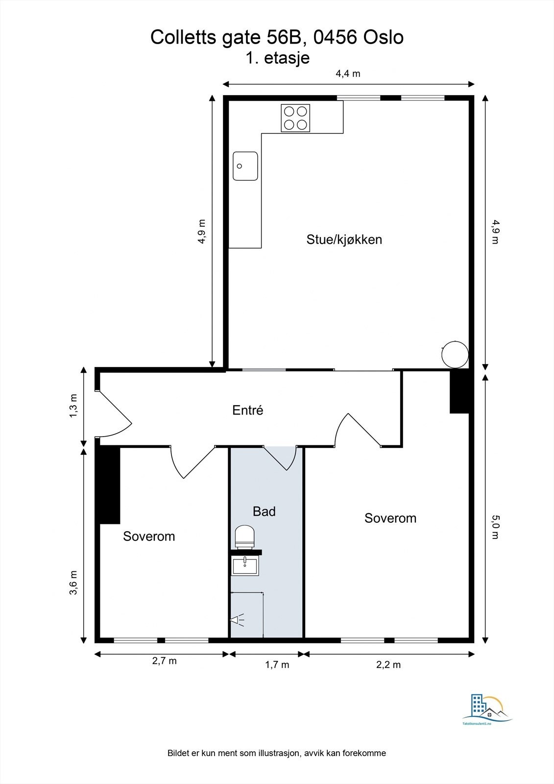 Plantegning med mål Galleribilde