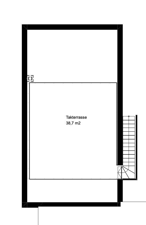 Svært romslig takterrasse. Galleribilde