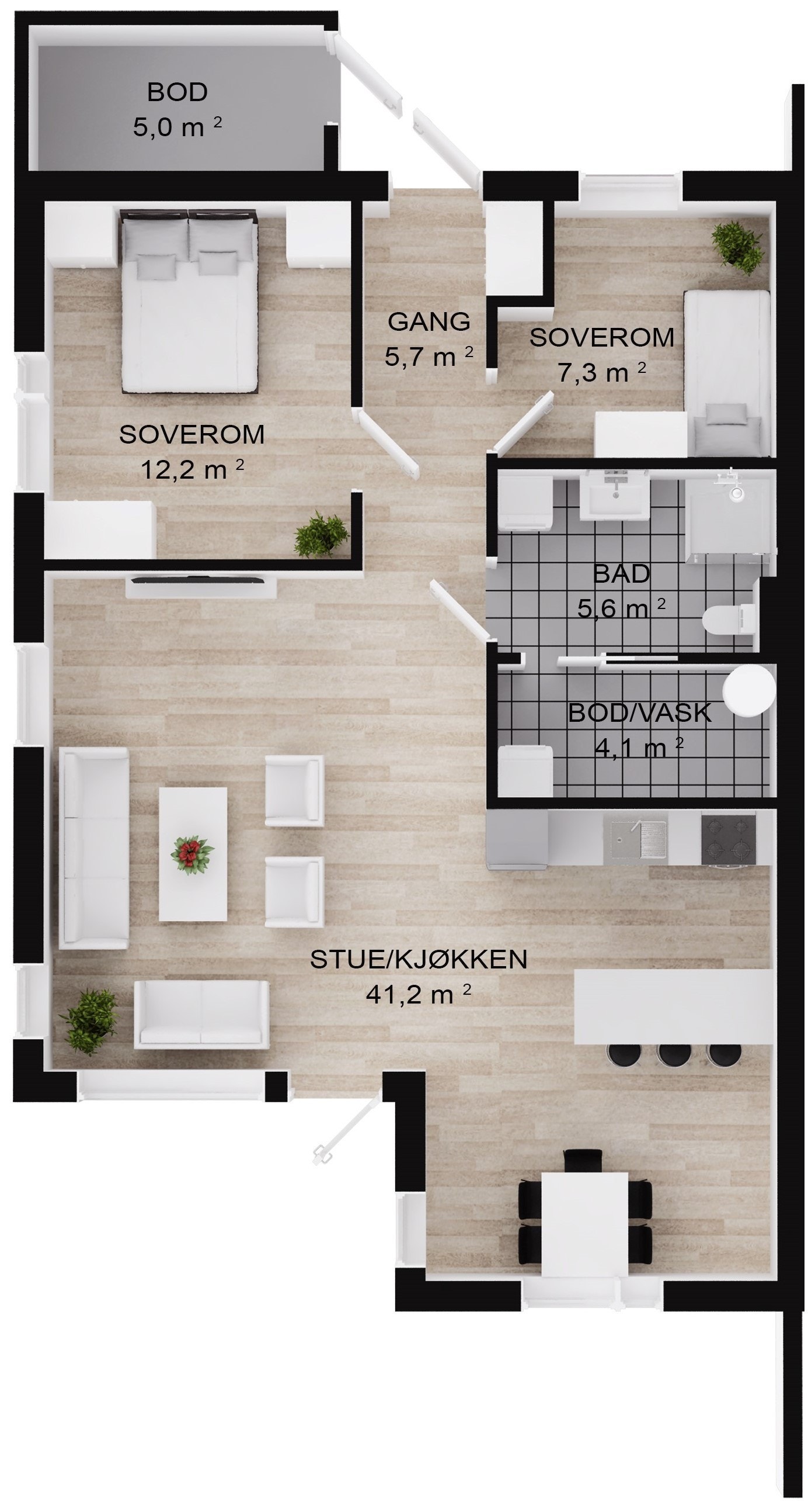 Plantegning leilighet 2 Galleribilde