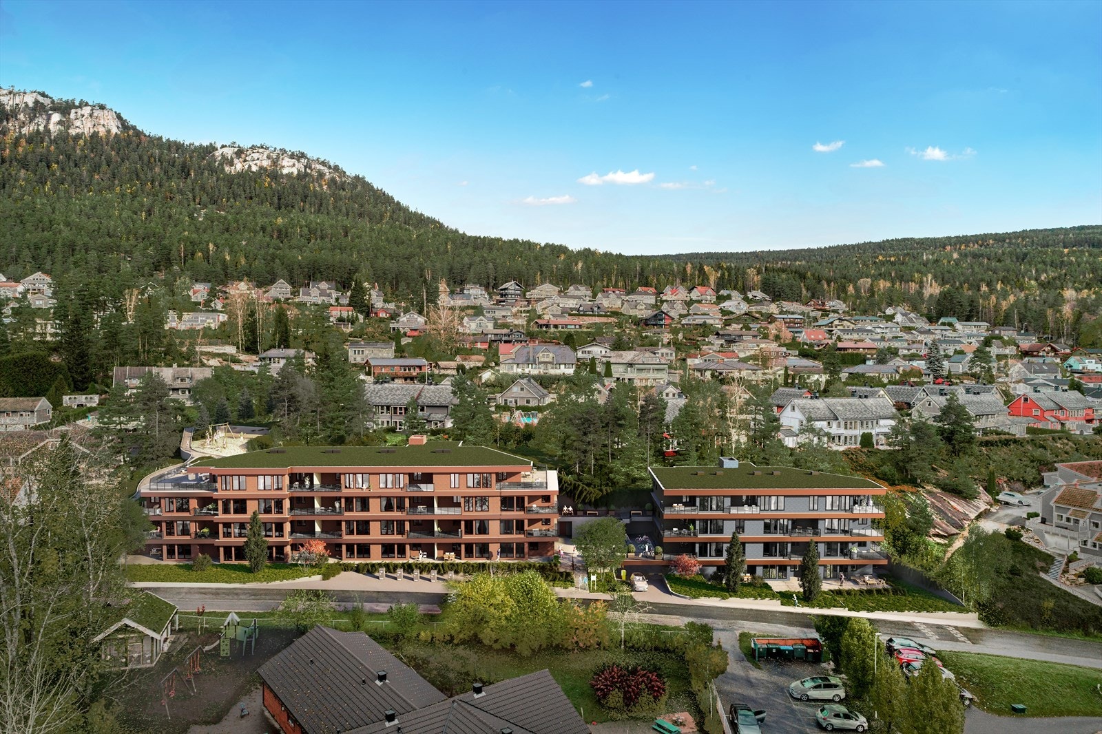 Skanseveien legger vekt på kvalitet i alle ledd. Vår arkitekt Lorentz Kielland har vært opptatt av å bruke eiendommens beliggenhet, lys og utsikt på en hensiktsmessig måte. Leilighetene blir funksjonelle med en åpen romløsning, og alle enheter har balkong Galleribilde