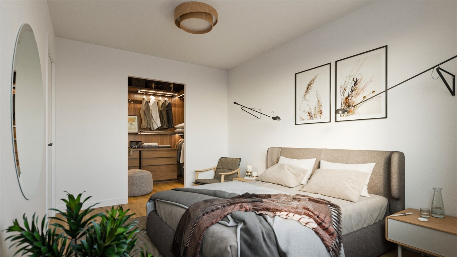 Soverom med walkin løsning. Galleribilde