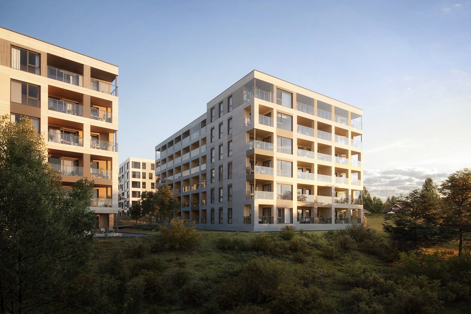 Nye og moderne kvalitetsleiligheter, kun 600 m fra Jessheim sentrum! Illustrasjon av lignende fasade - her illustrert bygg J. Det vil forekomme avvik mellom illustrasjon og leveranse. Galleribilde