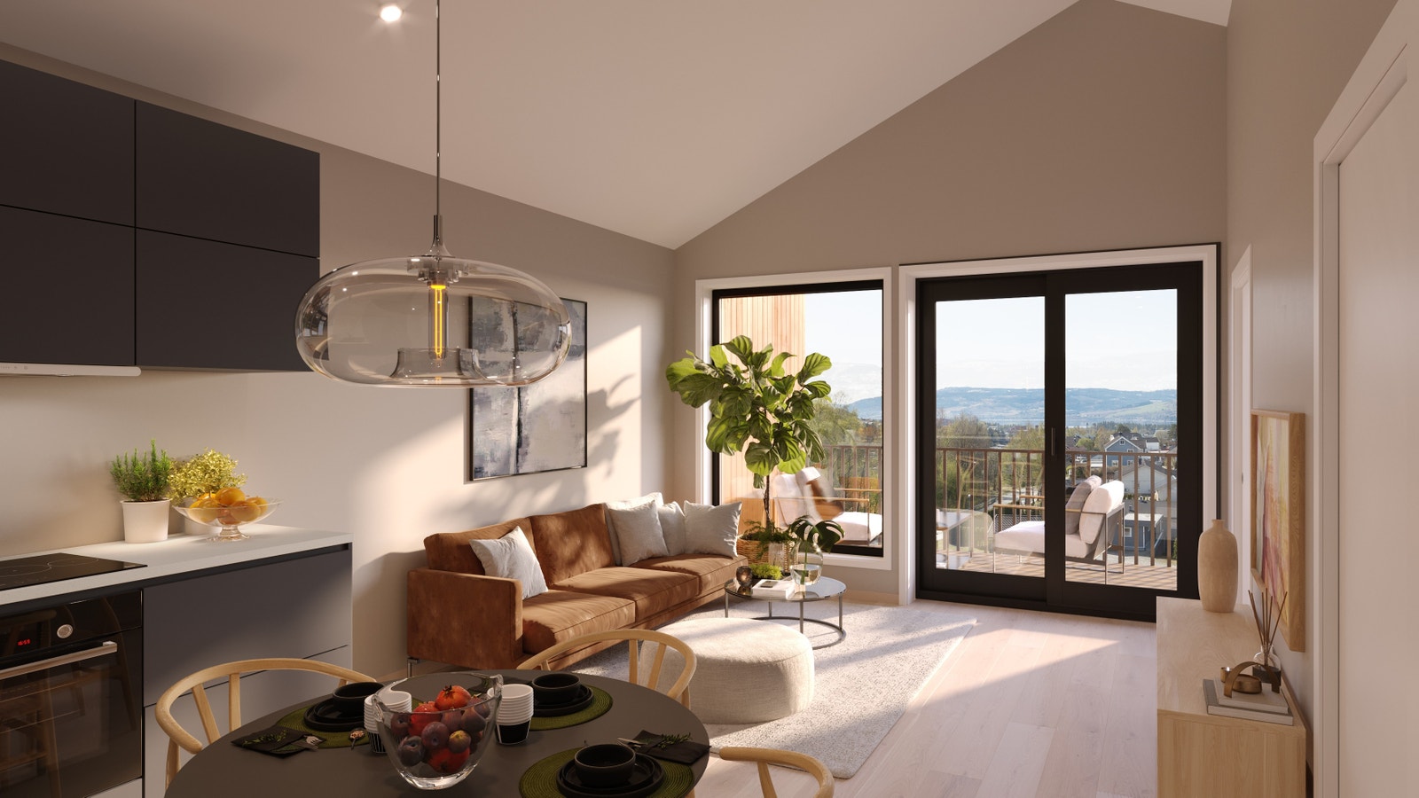 Fantastisk takhøyde i flere av boligene i 2. etg Galleribilde