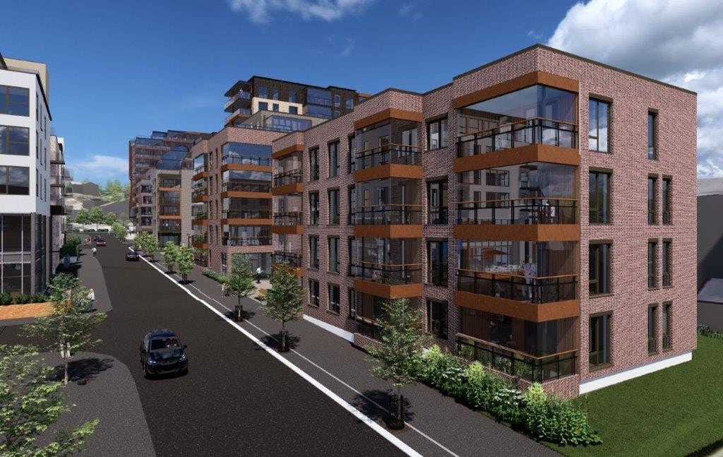 Nybyen illustrasjon Galleribilde