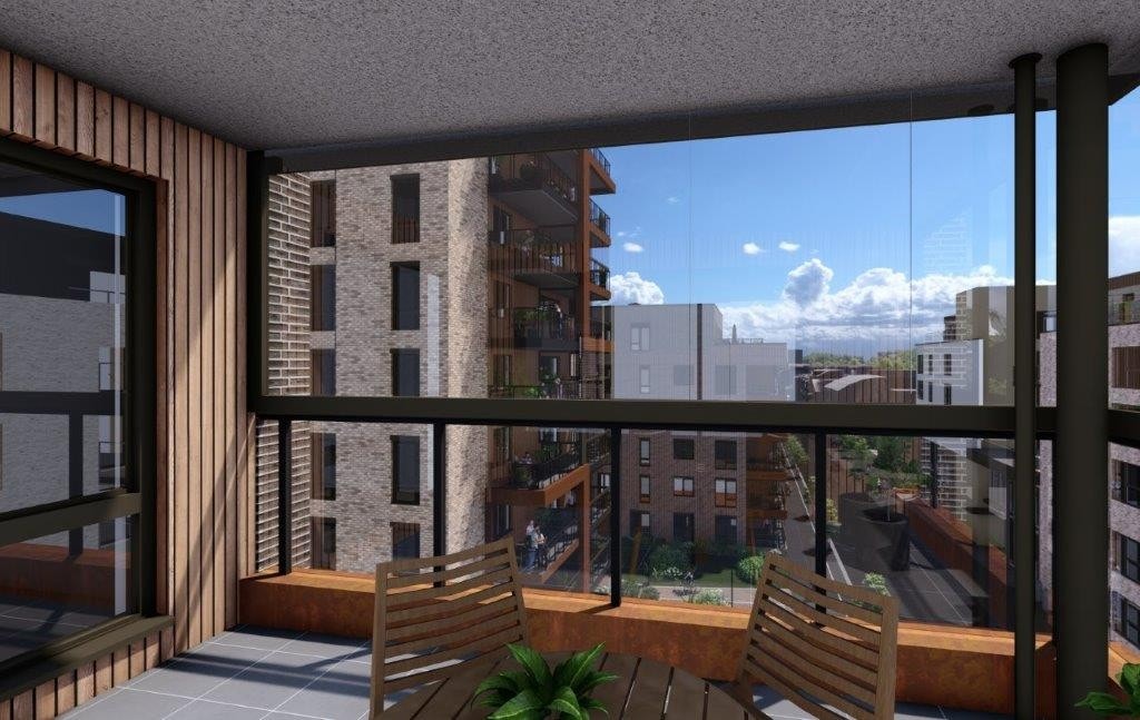 Nybyen illustrasjon Galleribilde