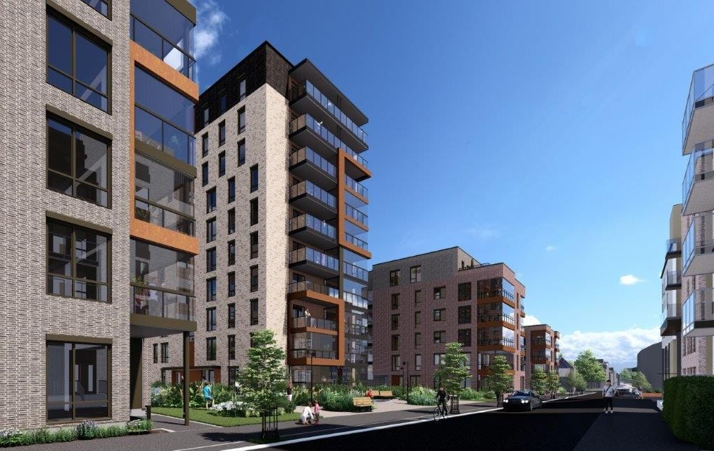 Nybyen illustrasjon Galleribilde