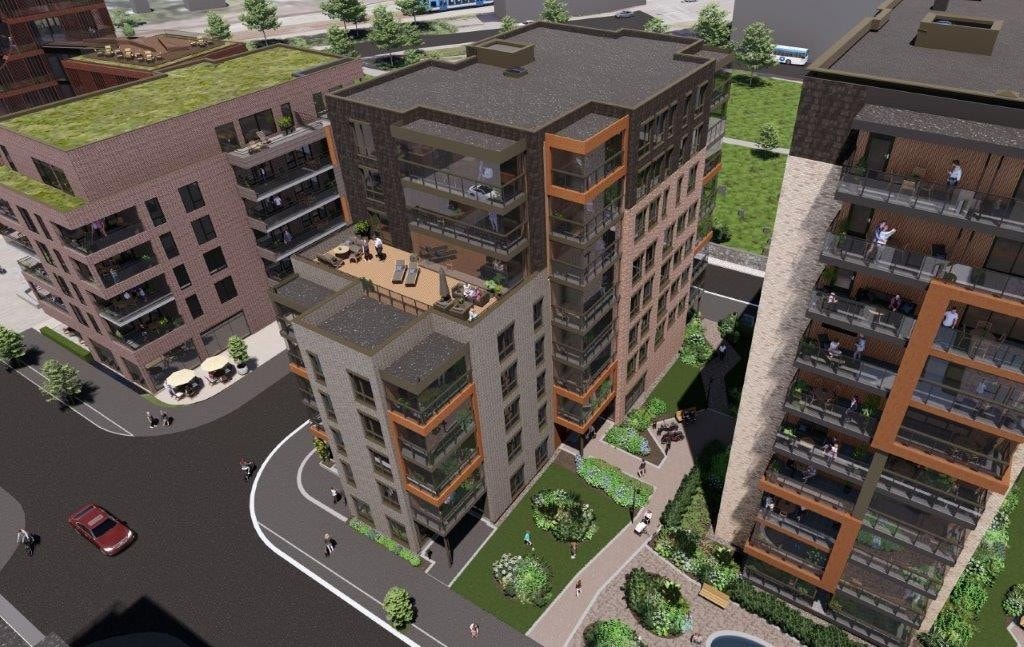 Nybyen illustrasjon Galleribilde