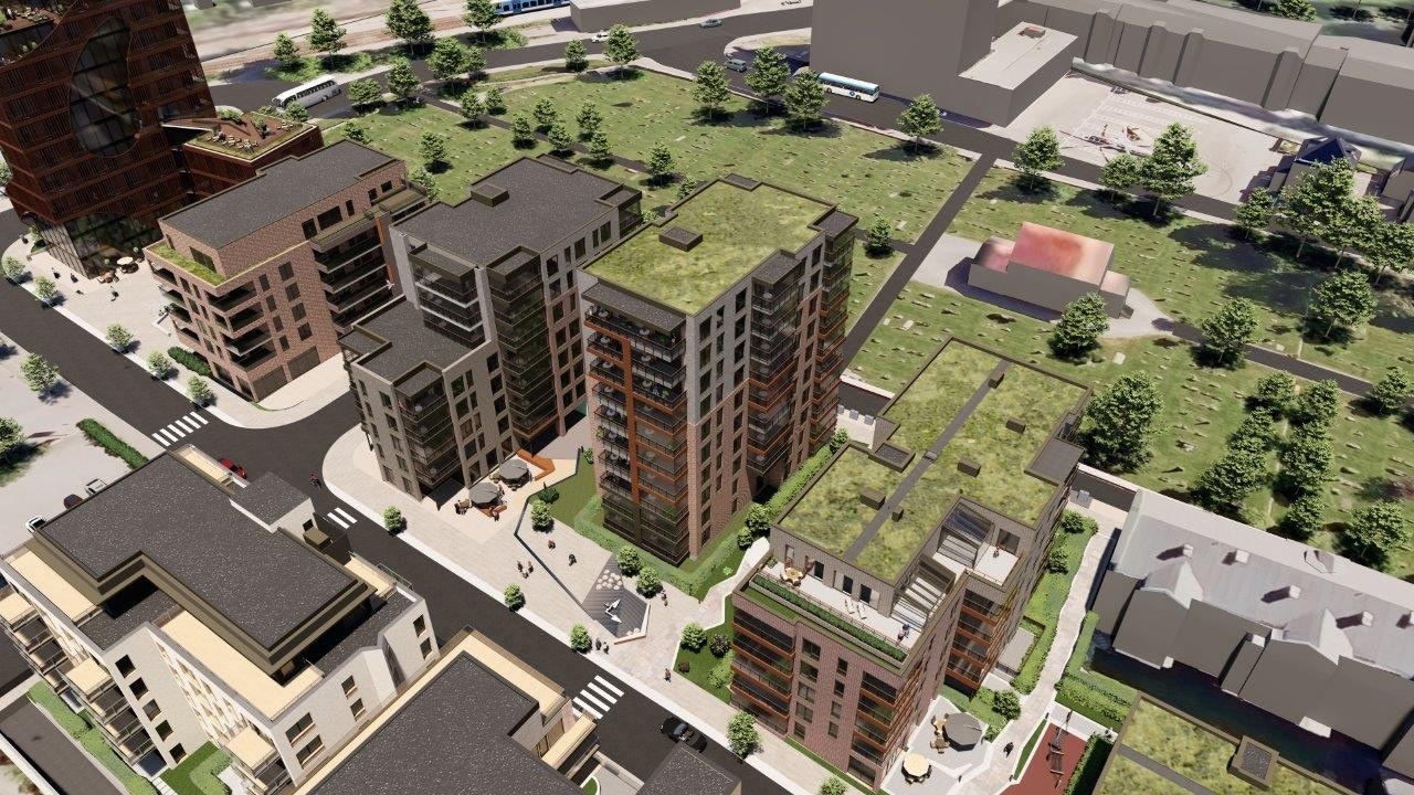 Oversiktsillustrasjon - nye leilighetsprosjekter i Nybyen. Galleribilde