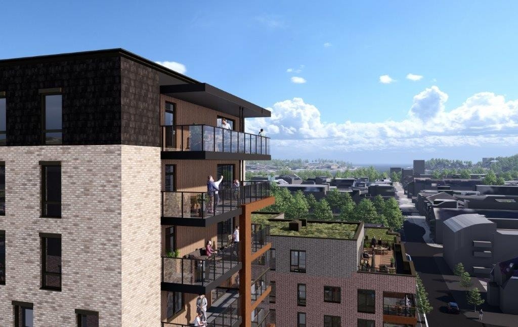 Nybyen illustrasjon Galleribilde