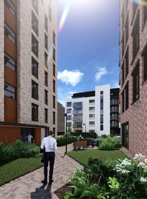 Nybyen illustrasjon Galleribilde