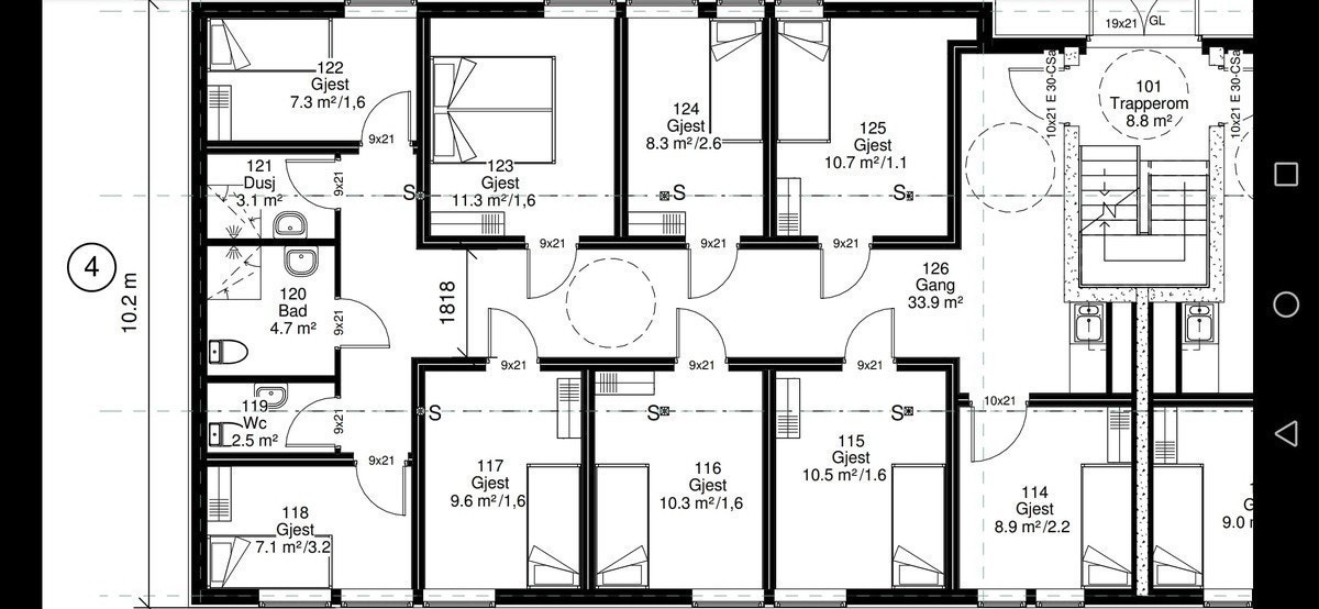 Plantegning over høyre seksjon Galleribilde