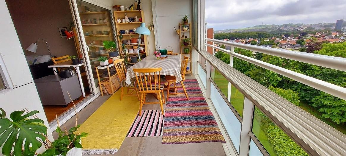 Vinterhage med utsikt Galleribilde