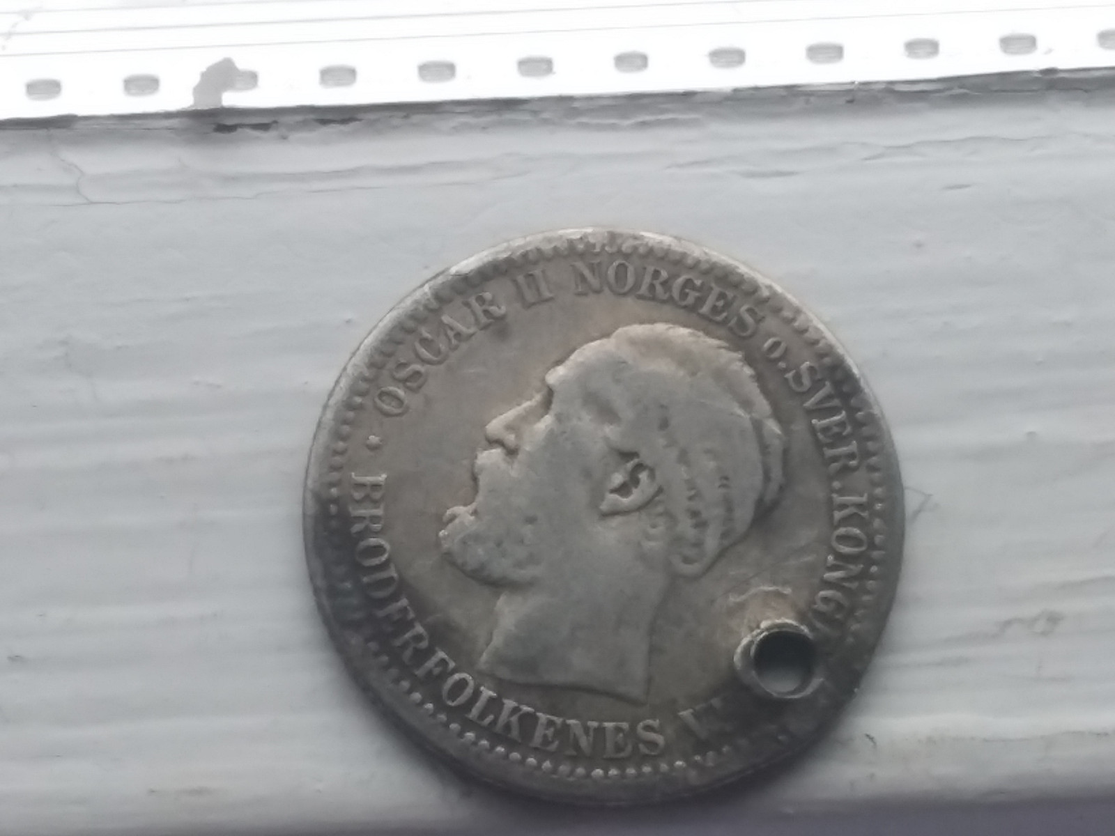 50 Øre 1880,Med Hull Sjelden | Finn Torget