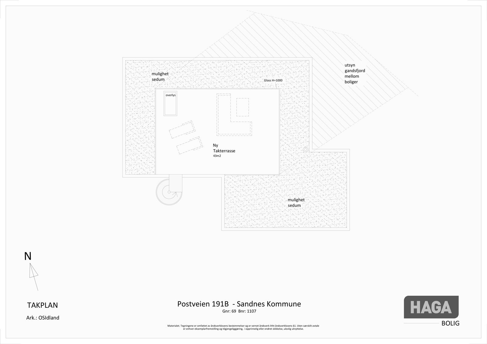 Boligen kan leveres med takterrasse på 43kvm med utsikt som taler for seg! Galleribilde