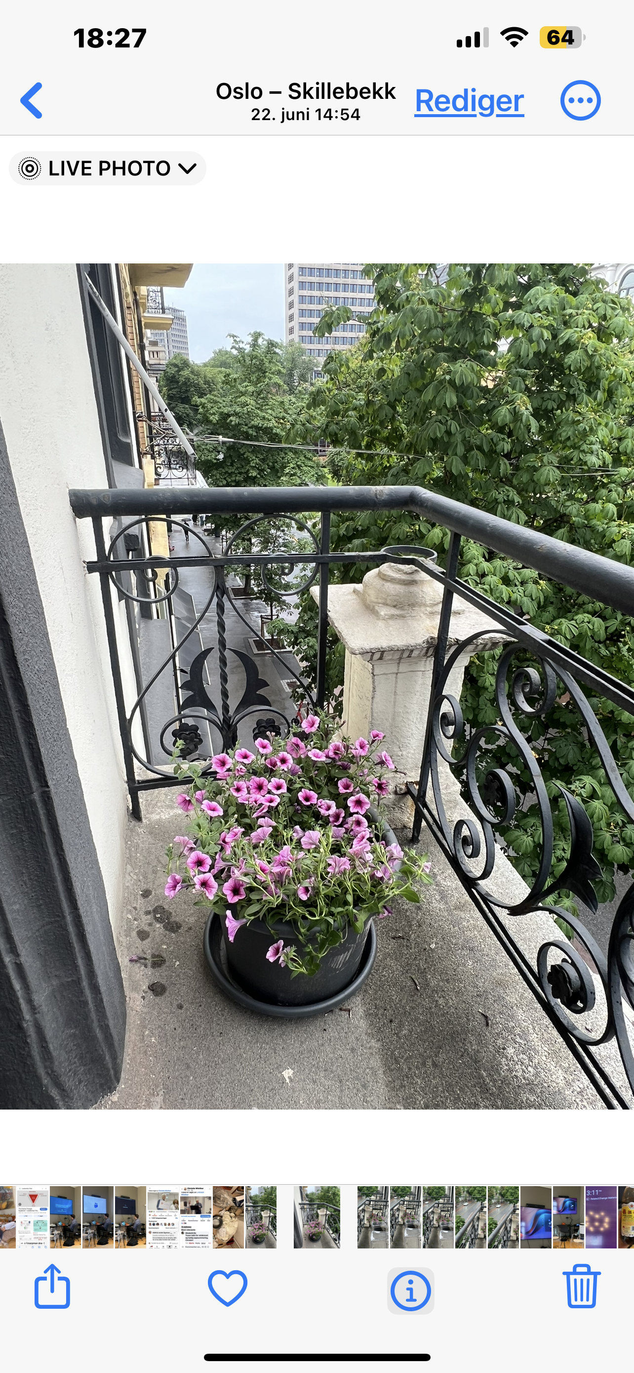 Balkong ut mot Bygdøy allé Galleribilde