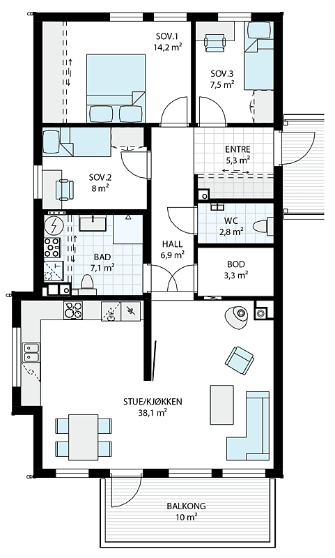 4- roms - nr. 62 - 2 etasje i hus 6 Galleribilde