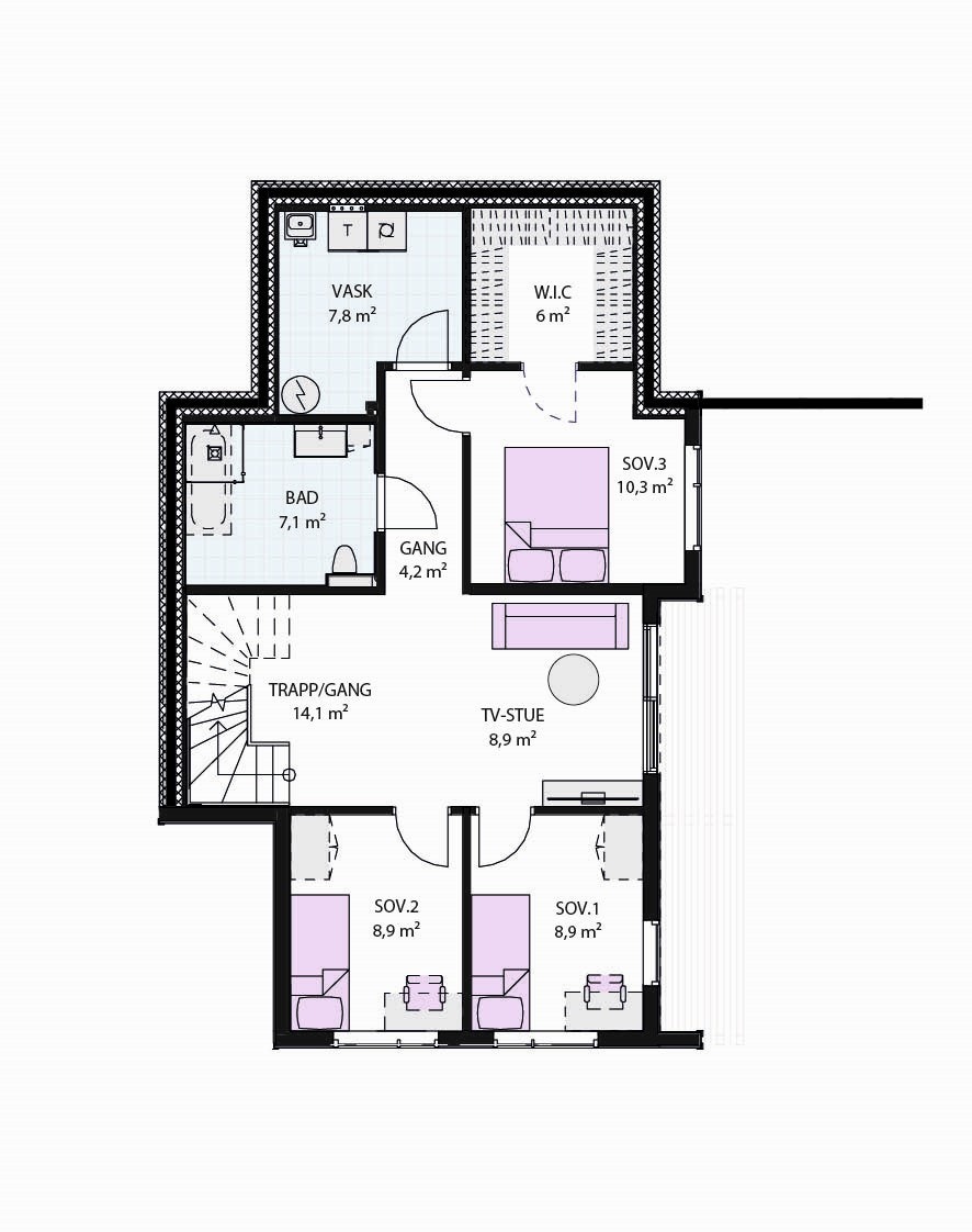 Hus 16 og 18 - Plan U-etasje Galleribilde