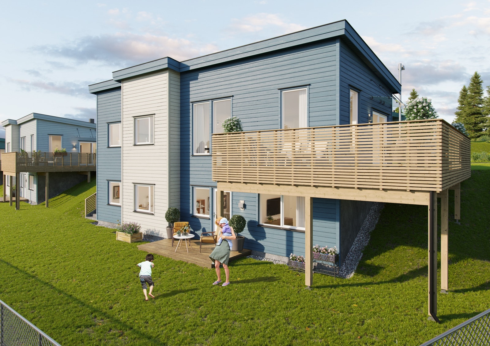 Illustrasjon: Hus 10, 12 og 14 Galleribilde