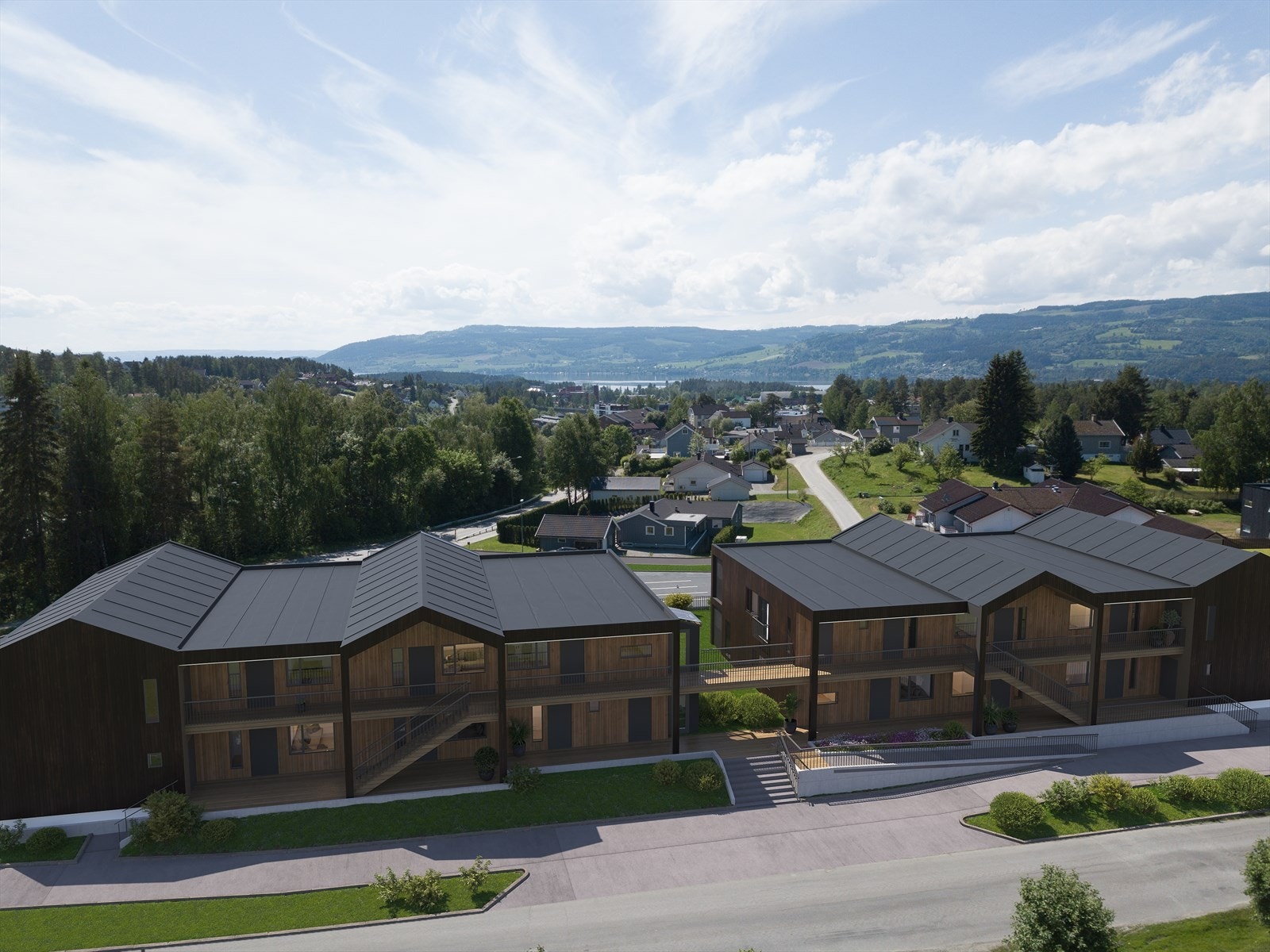 Inngangsparti ligger mot Pinnerudvegen, bildet er kun ment som en illustrasjon Galleribilde