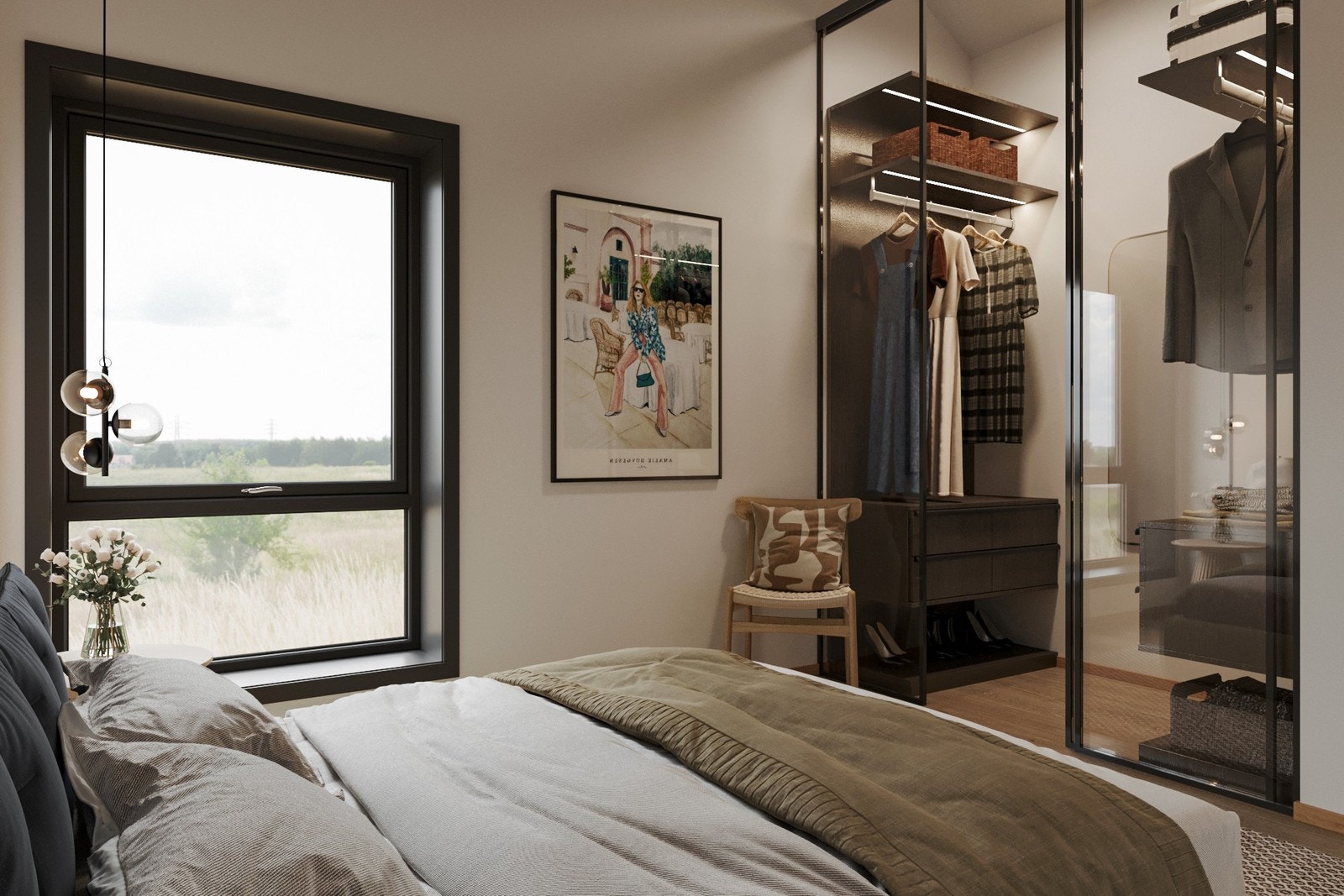 Illustrasjon soverom Galleribilde