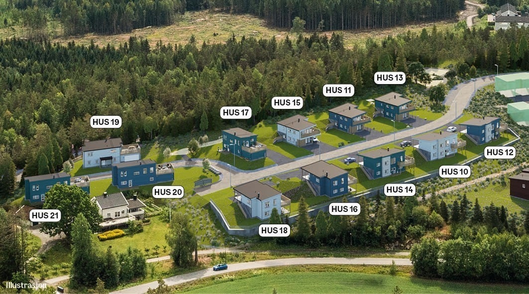 Illustrasjon: Oversiktsbilde med husnummer Galleribilde