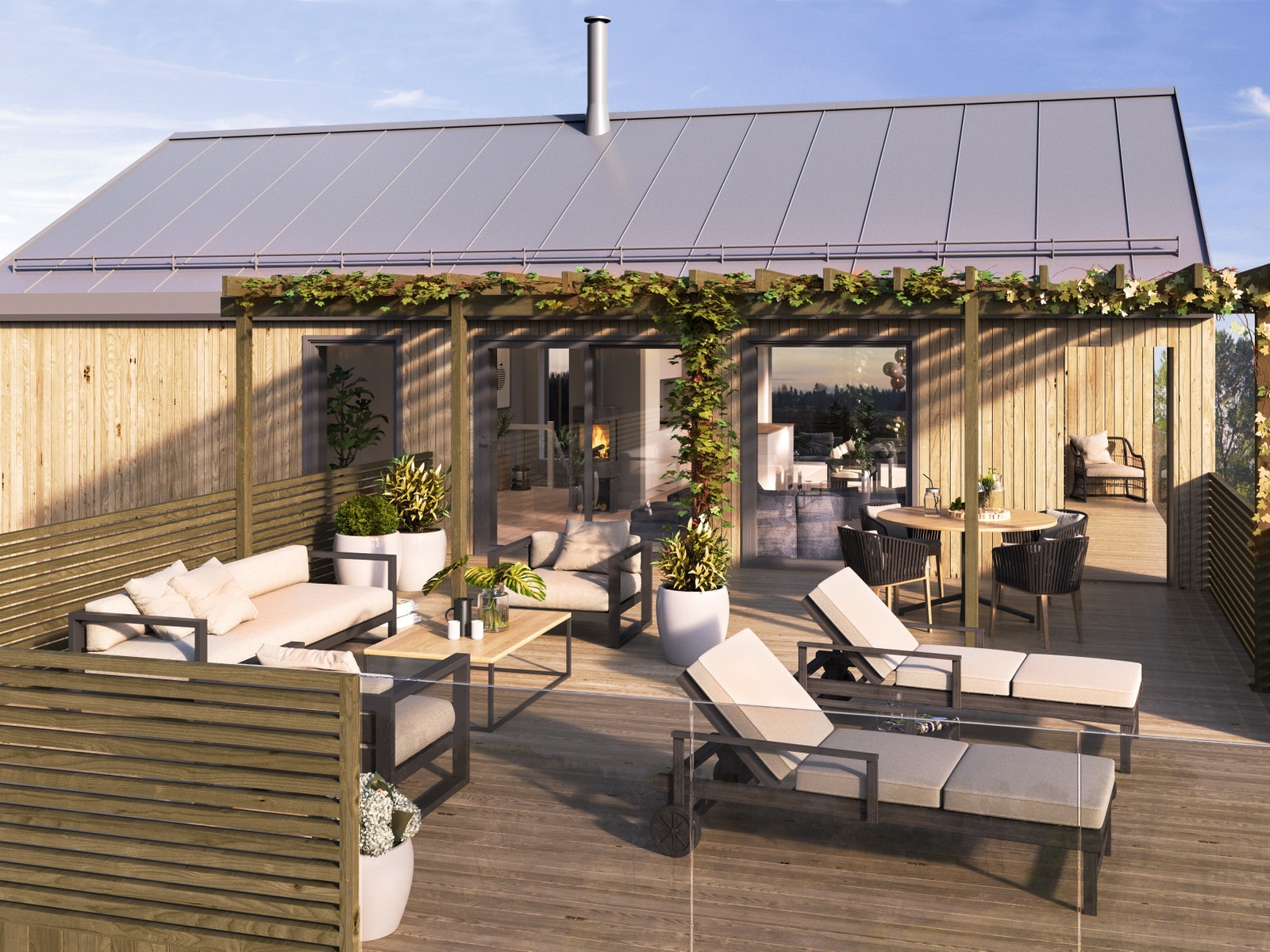 Illustrasjon takterrasse Galleribilde