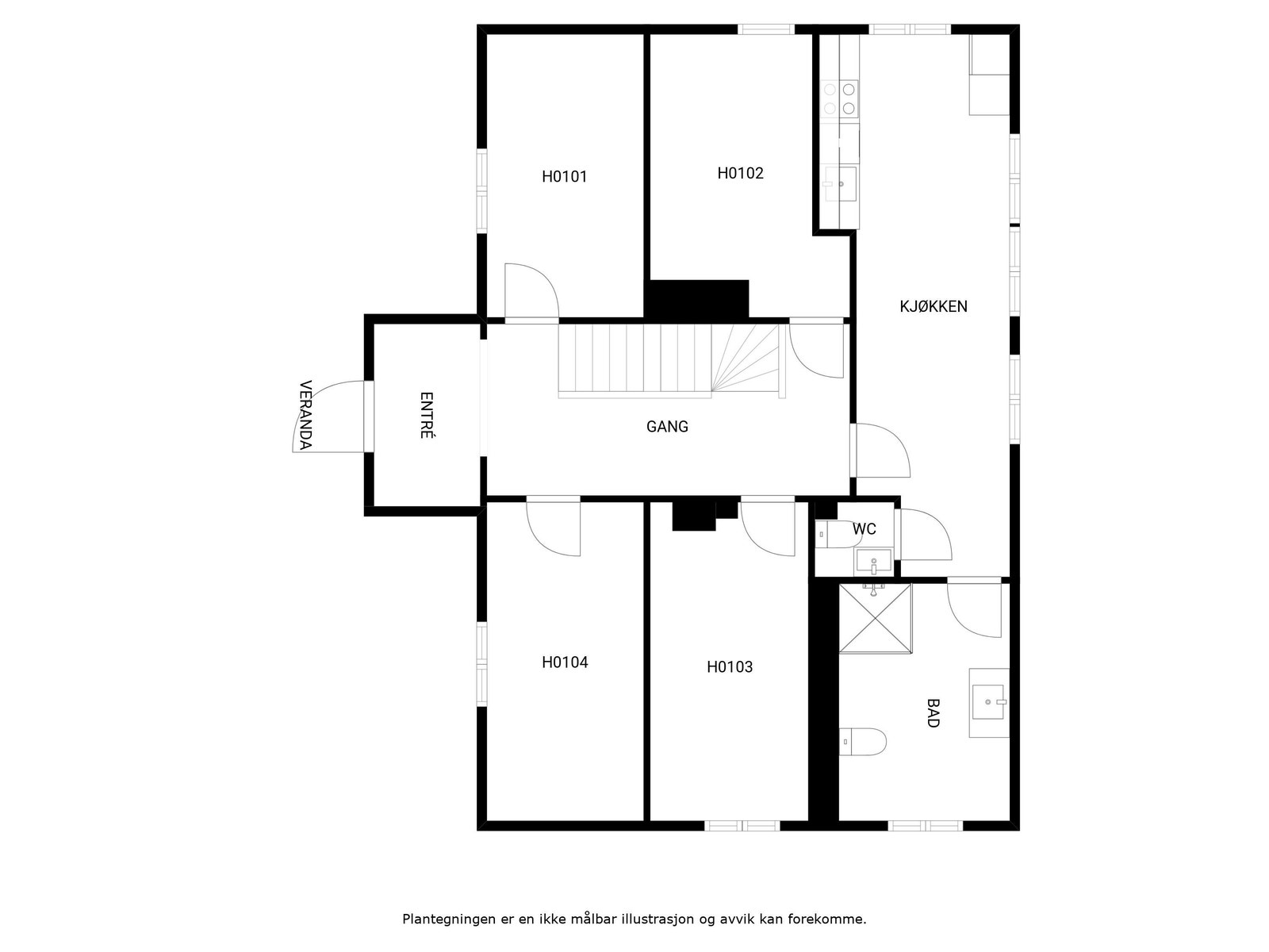 Plantegning 1. etg Galleribilde