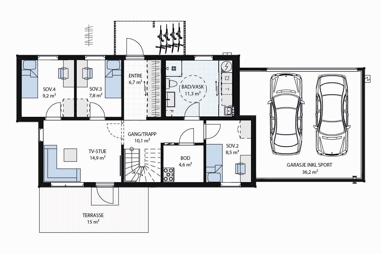 Plan 1 etasje (hus 20) Galleribilde