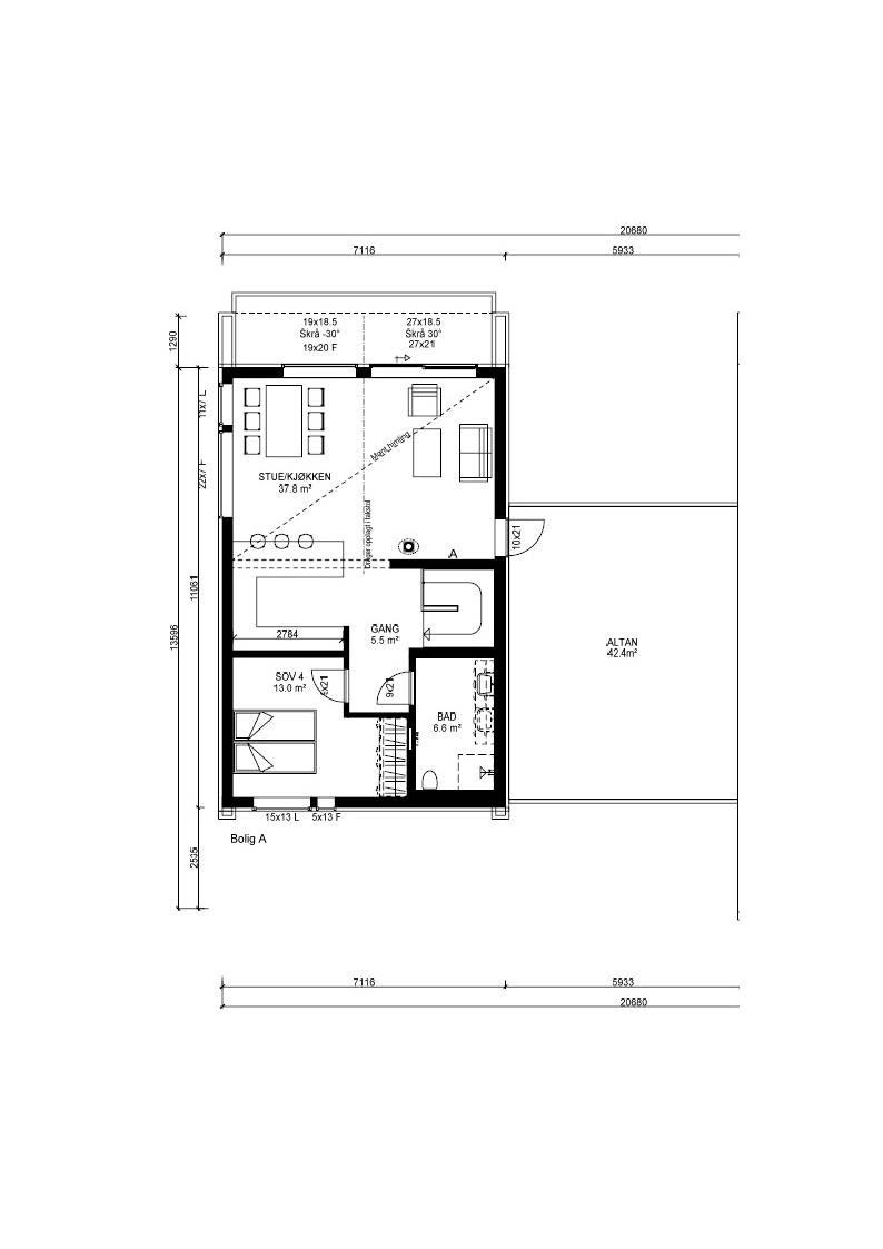 Plan 2. etasje Hus B Galleribilde