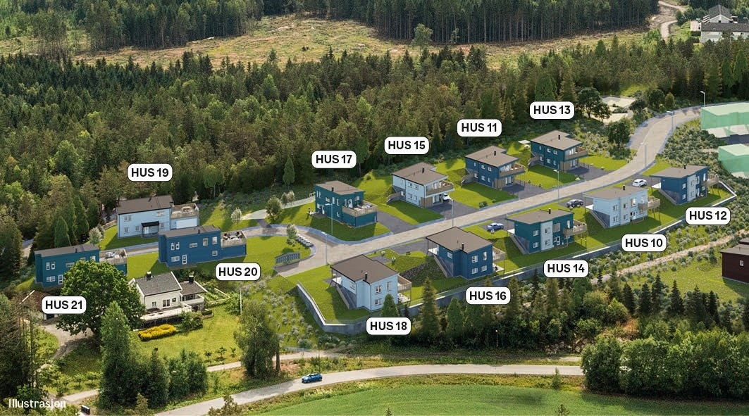 Illustrasjon: Oversiktsbilde med husnummer Galleribilde