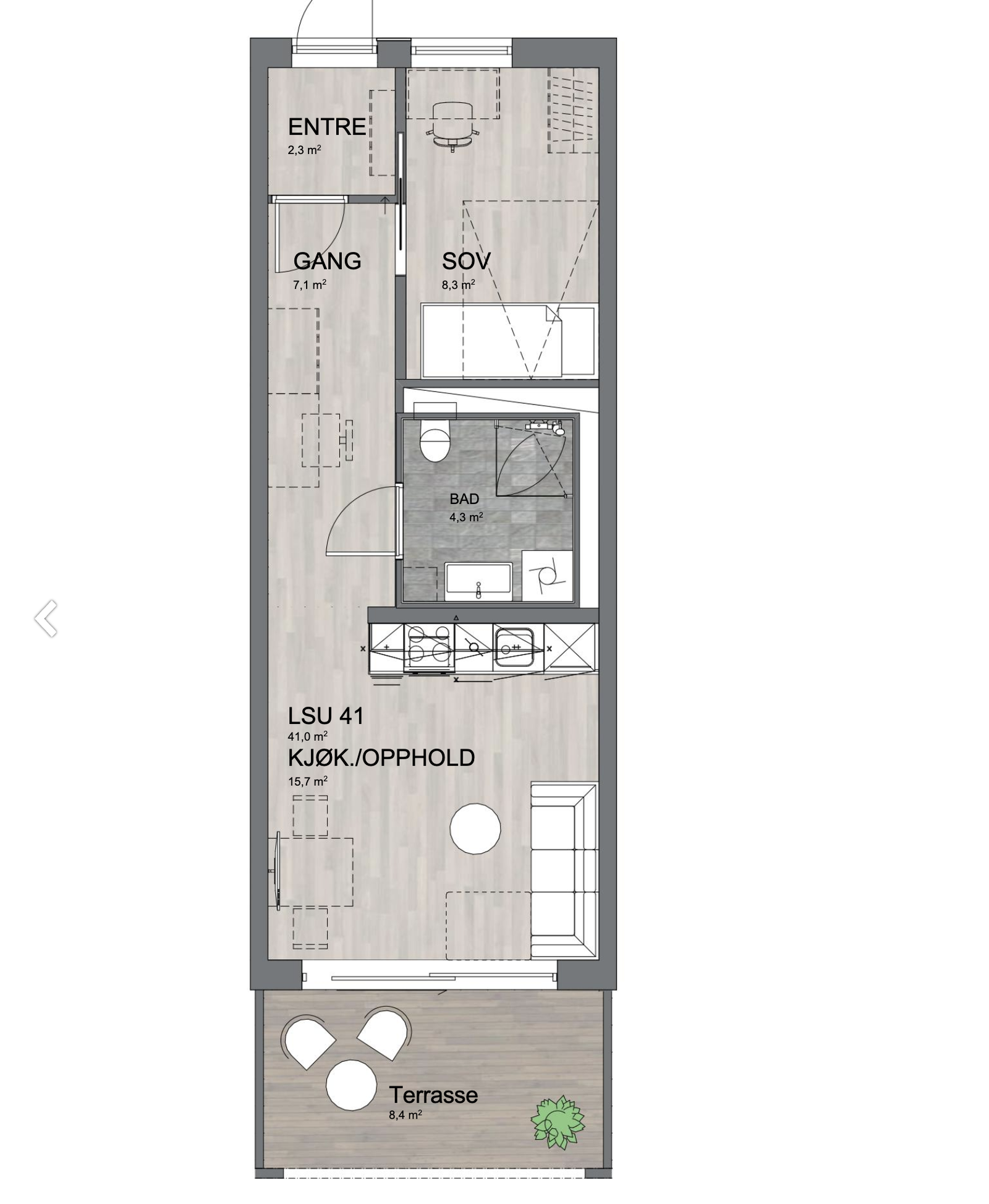 Effektiv planløsning Galleribilde