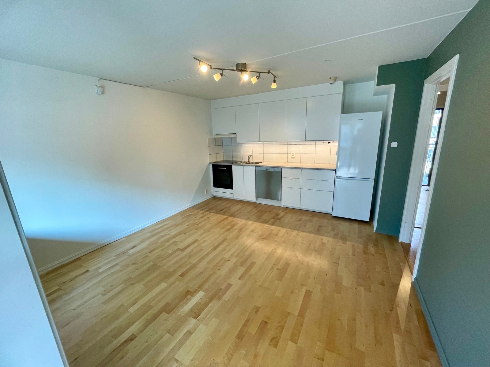 Stue/kjøkken uten møbler Galleribilde