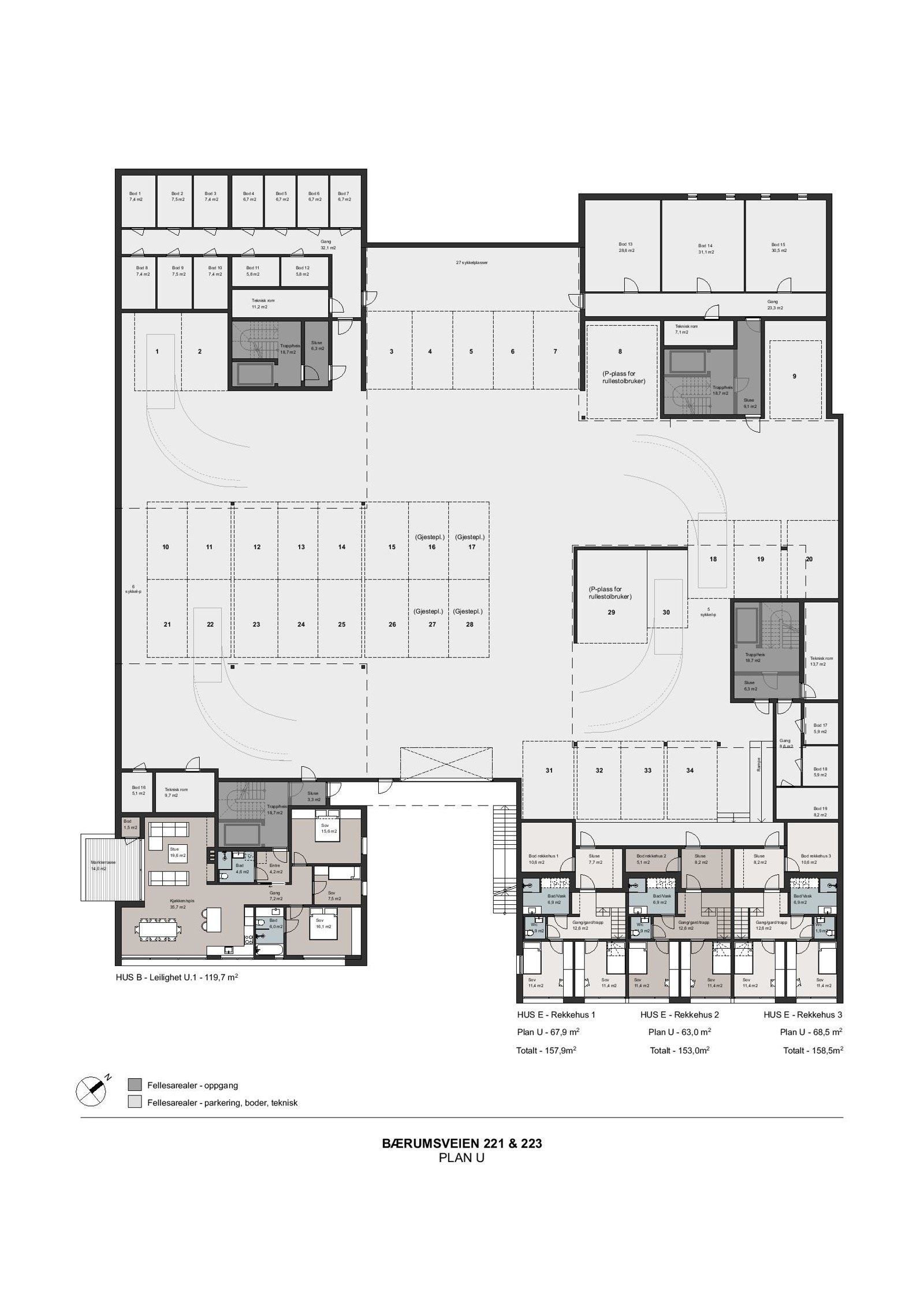 Etasjeplan parkering. Galleribilde