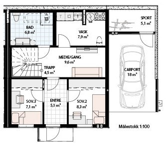 Plantegning første etasje Galleribilde
