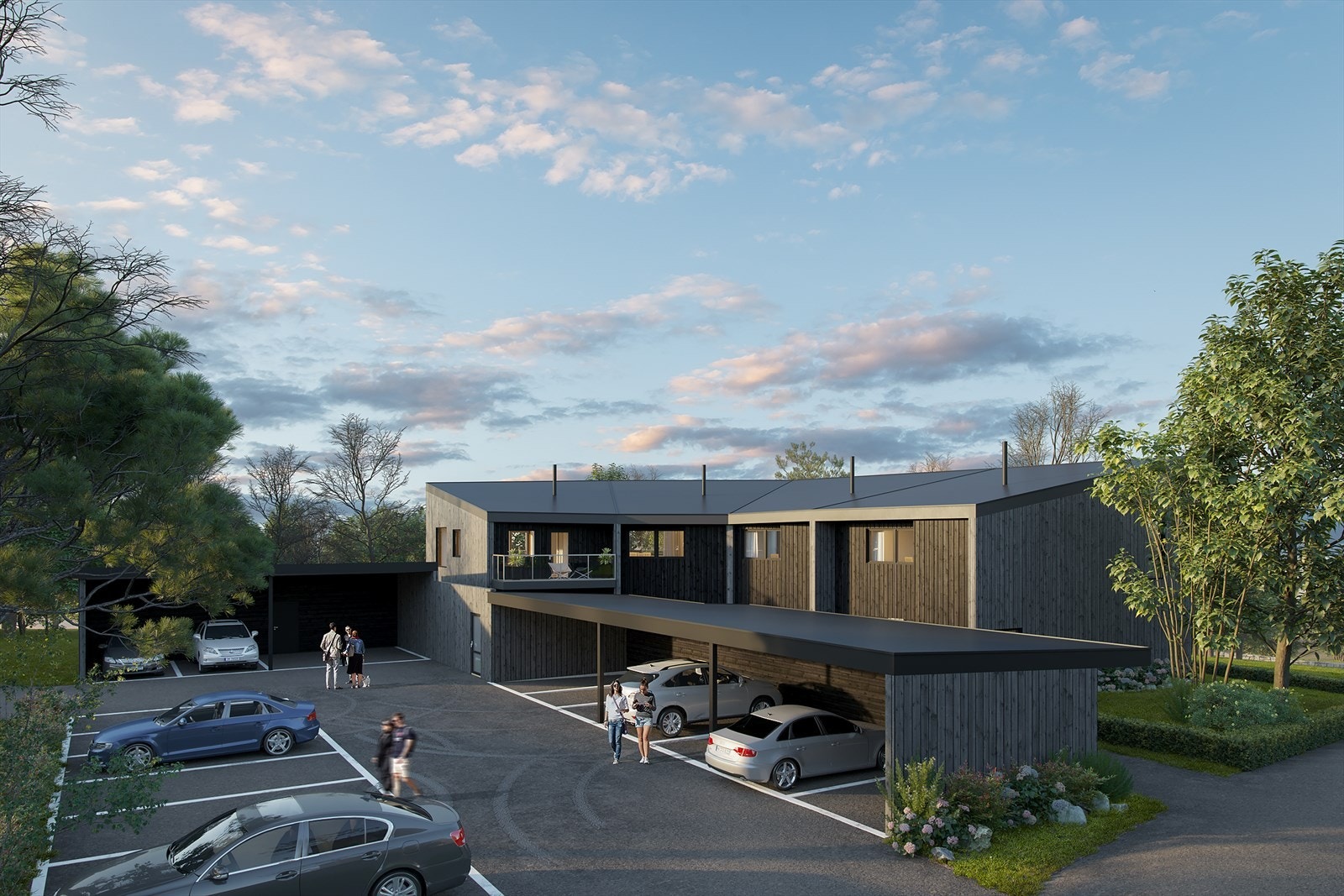 Boligene får parkering i carport Galleribilde