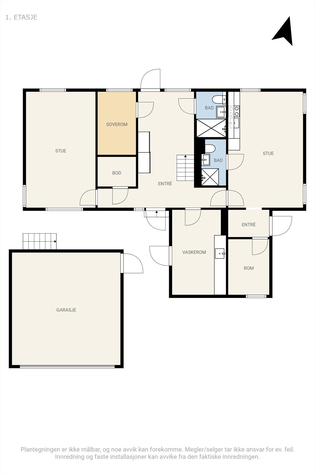 Plantegning 1 etg Galleribilde