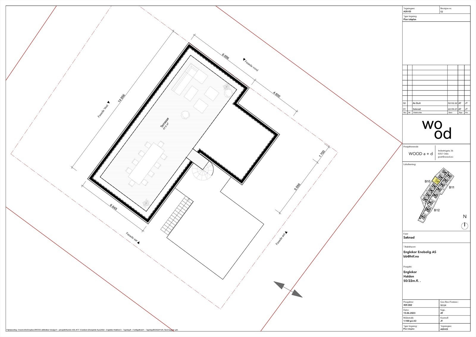 Takterrasse (speilvendt i nr 16) Galleribilde