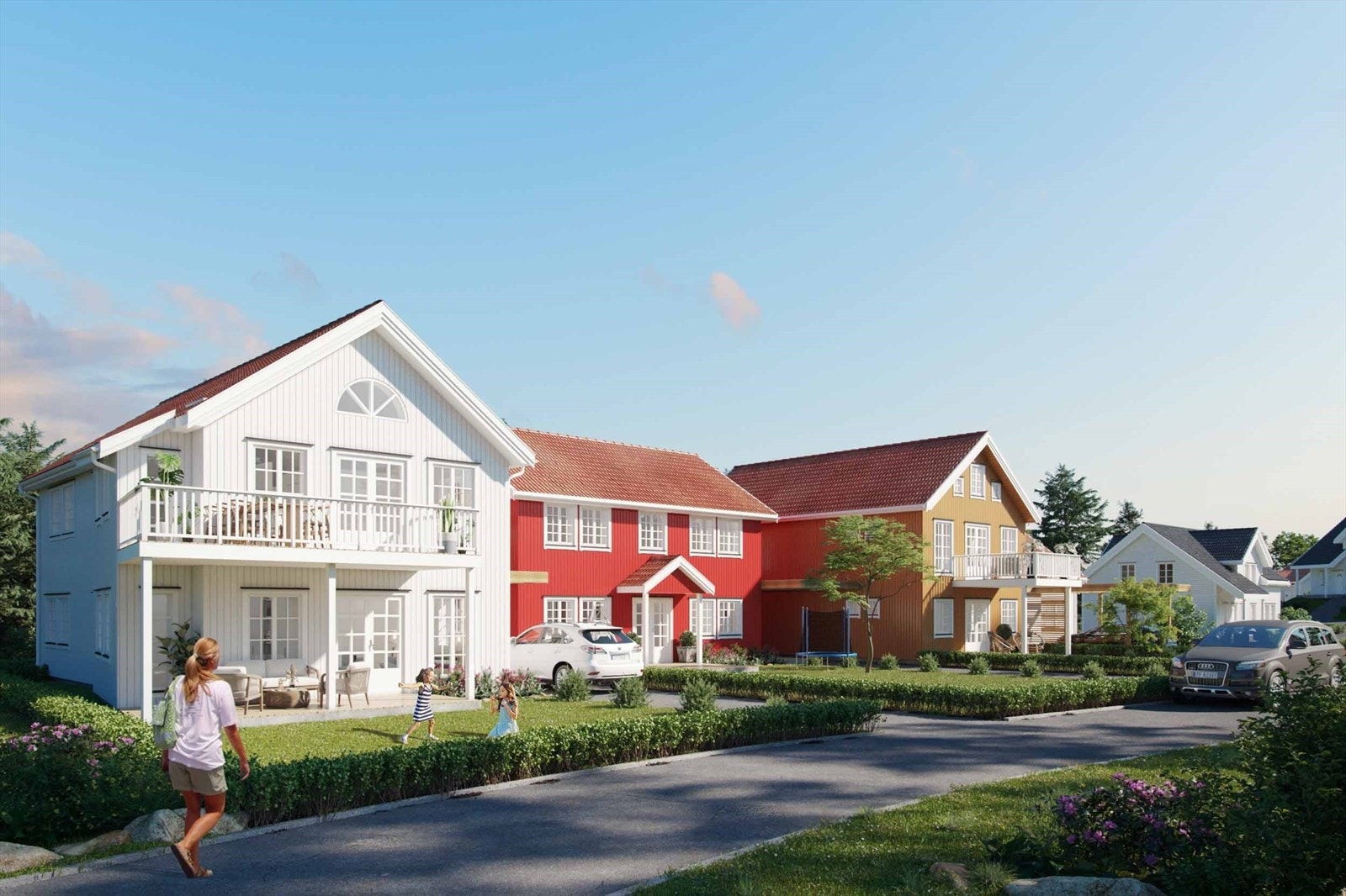 Bolig 12 (gult), 13 (rødt) og 14 (hvitt) Galleribilde