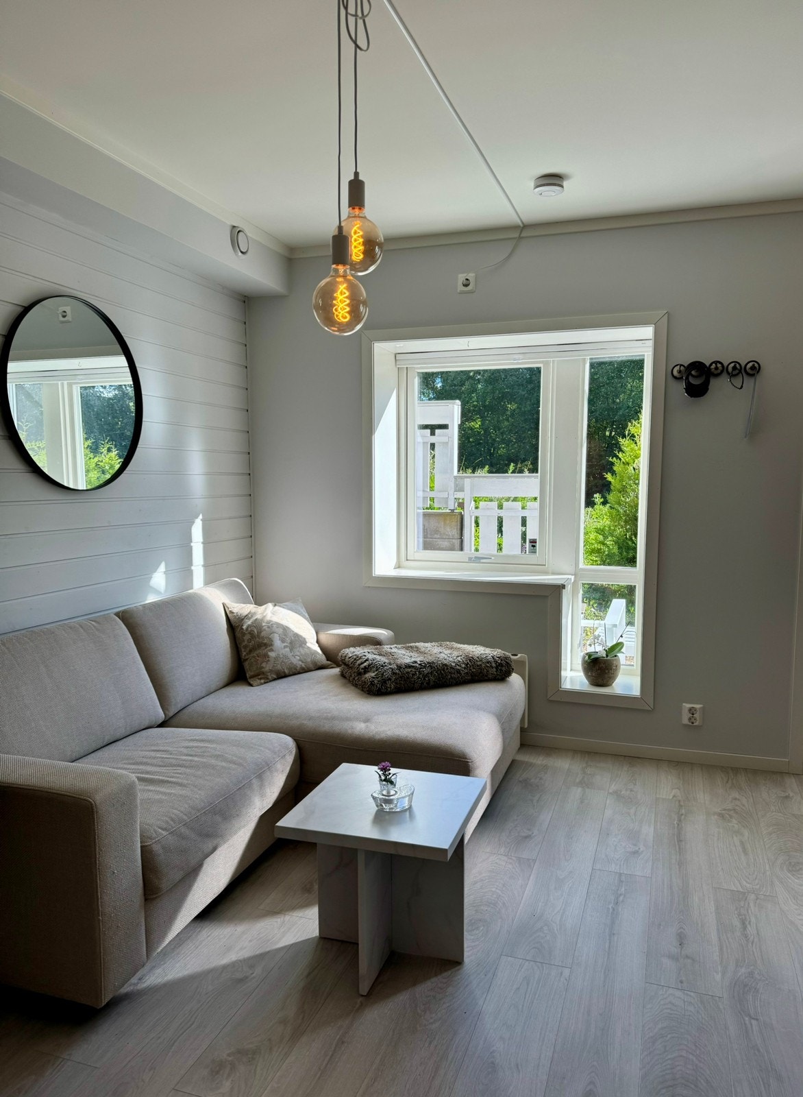 Stue med sofa og tv Galleribilde