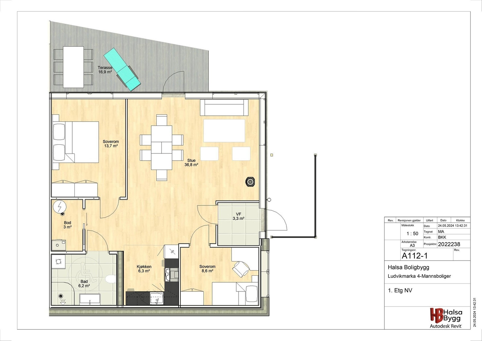 Plantegning H101 (Nordvest) Galleribilde