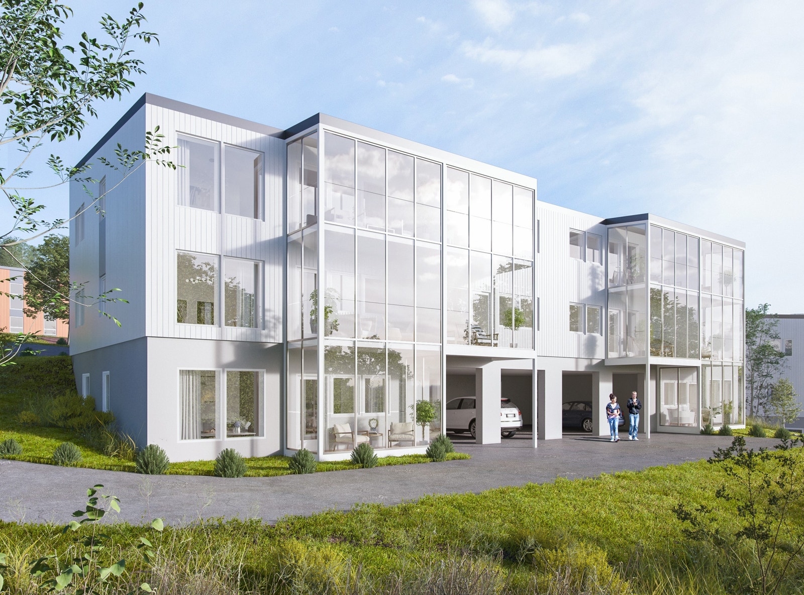 Fasade med innglassede balkonger Galleribilde