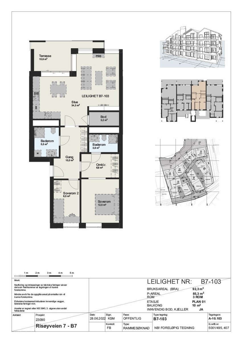 Plantegning B7-103 Galleribilde