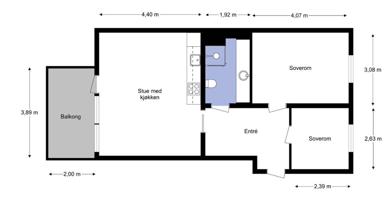 Plantegning av leiligheten Galleribilde