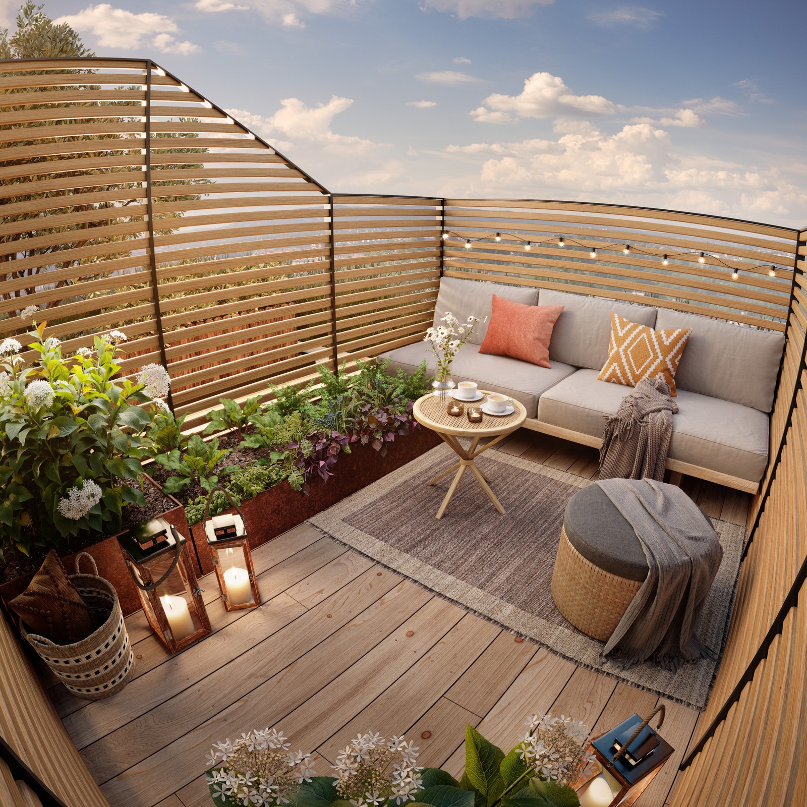 Leiligheten vil også få sin helt private hageparsell på taket. Den vil være tydelig avgrenset med fine solforhold. Galleribilde