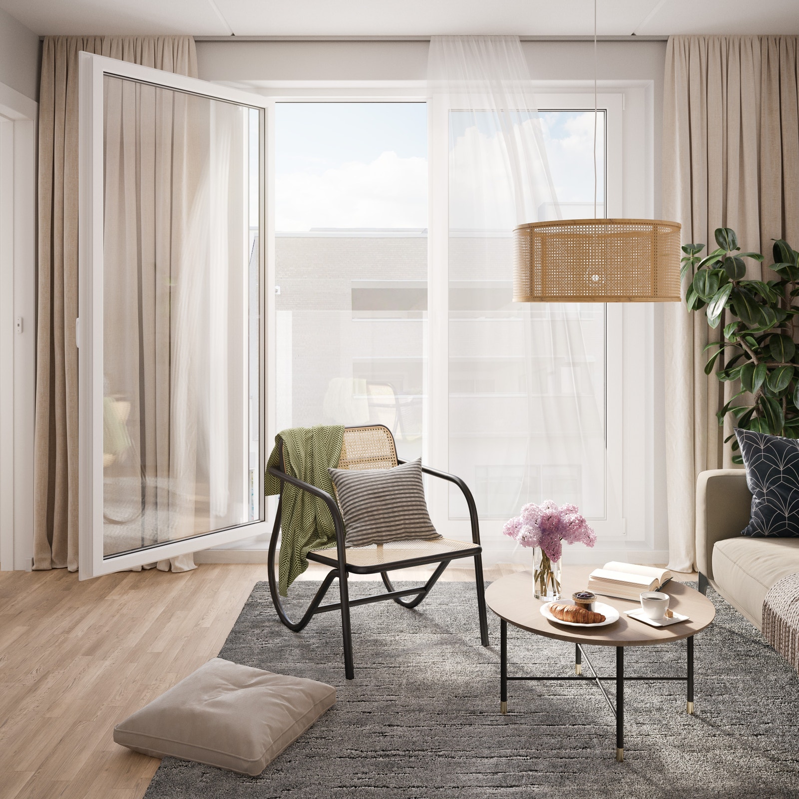 Godt planlagt 2-roms selveierleilighet. Fransk balkong gir fint lys inn i stuen. Leiligheten har i tillegg lekker lyspigmentert 3-stavsparkett og lyse overflater på vegger og vinduer. Velg mellom 4 kostnadsfrie stilpakker. Galleribilde