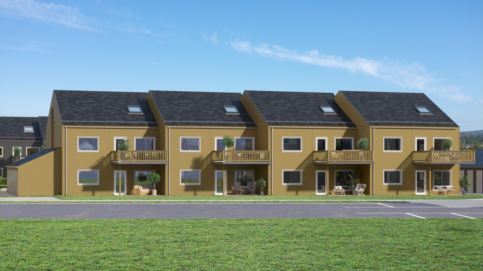 Leiligheten ligger i 2. etasje - nr 2 fra venstre Galleribilde