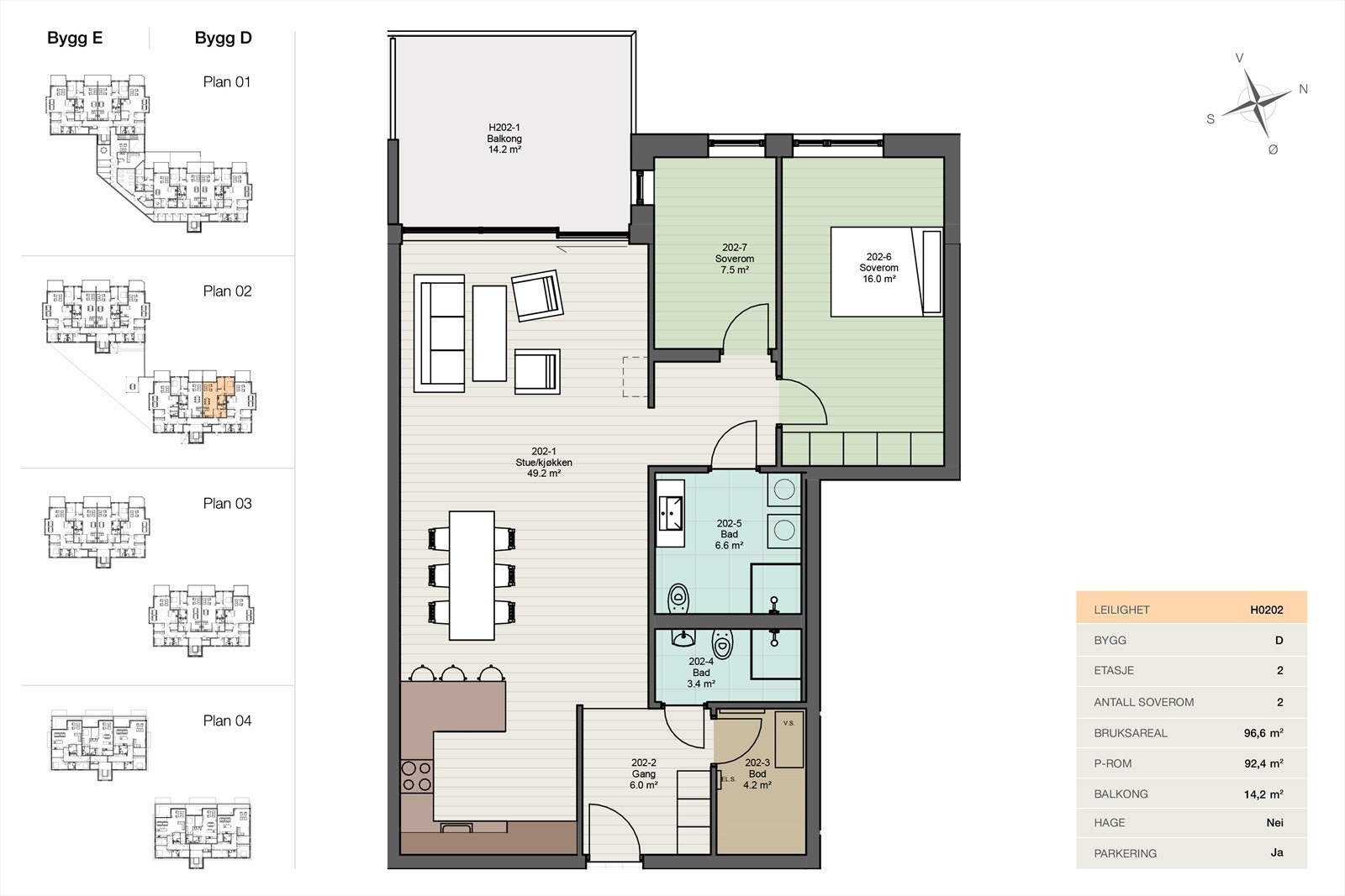 Illustrasjon plantegning H0202 Galleribilde