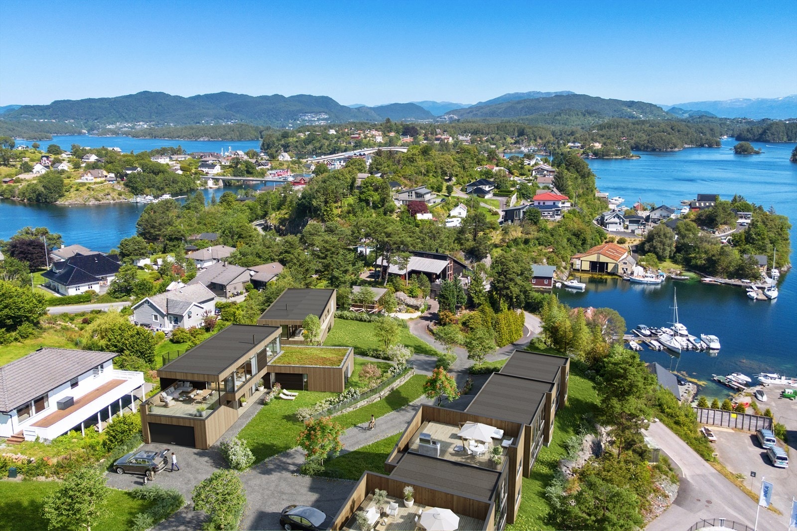 Velkommen til Røtingavegen! Her skal en ny og lekker enebolig bygges i naturskjønne omgivelser med flott sjøutsikt! (Illustrasjon - avvik vil forekomme) Galleribilde